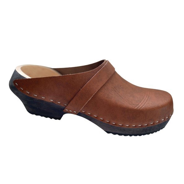 Schippersklompen dichte hak bruin